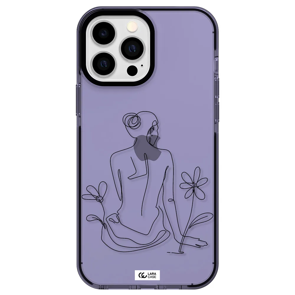 a woman sitting on a flower Apple iPhone 13 Pro Max impact Lilac Case