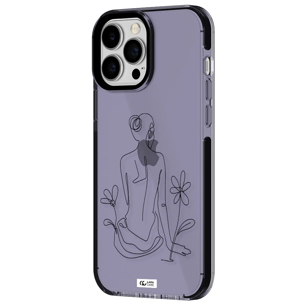 a woman sitting on a flower Apple iPhone 13 Pro Max impact Lilac Case