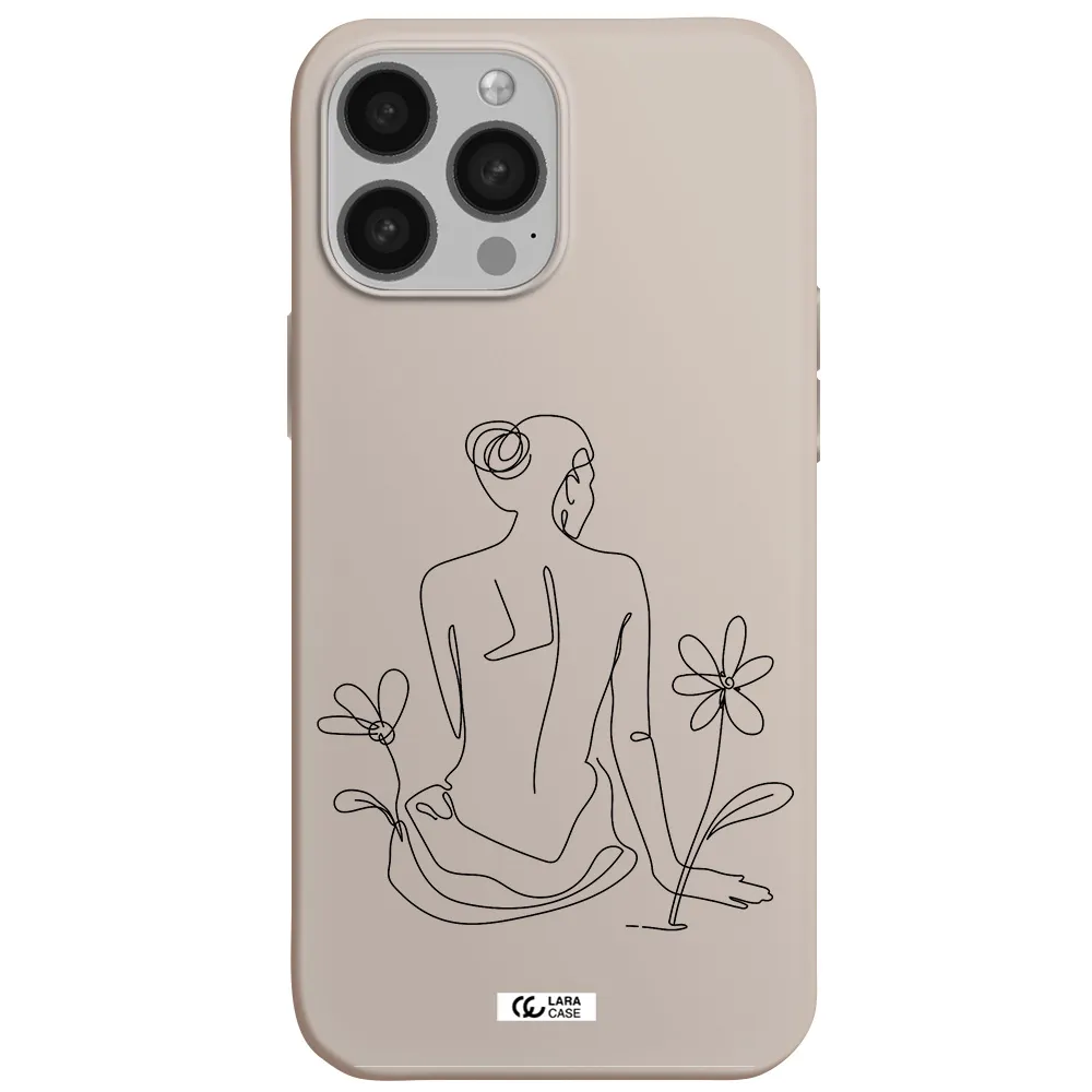 a woman sitting on a flower Apple iPhone 13 Pro Max Silicone Stone Case