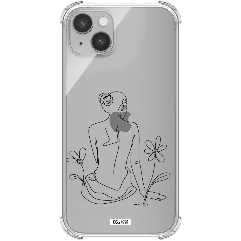 a woman sitting on a flower Apple iPhone 14 Clear PC Case