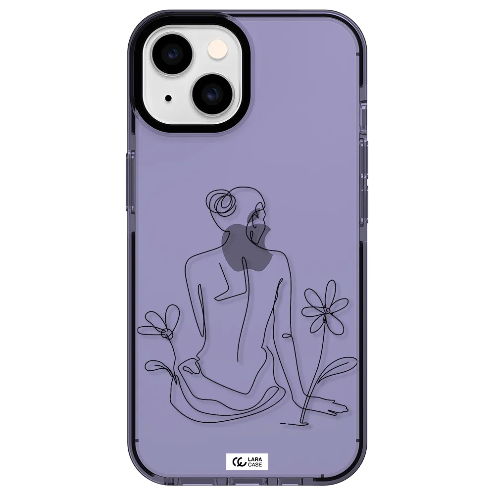 a woman sitting on a flower Apple iPhone 14 impact Lilac Case