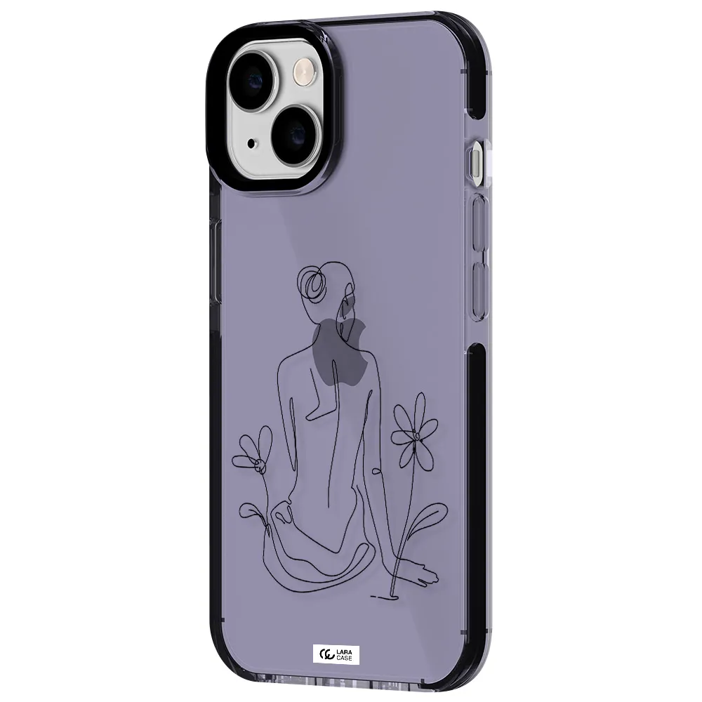 a woman sitting on a flower Apple iPhone 14 impact Lilac Case