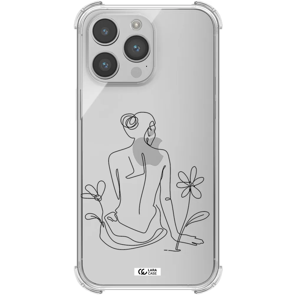 a woman sitting on a flower Apple iPhone 14 pro Clear PC Case