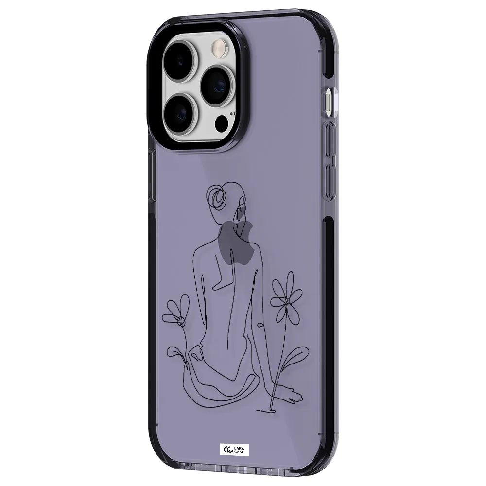 a woman sitting on a flower Apple iPhone 14 pro max impact Lilac Case