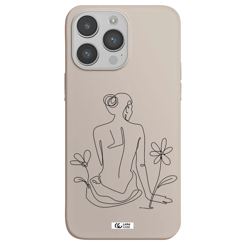 a woman sitting on a flower Apple iPhone 14 pro Silicone Stone Case