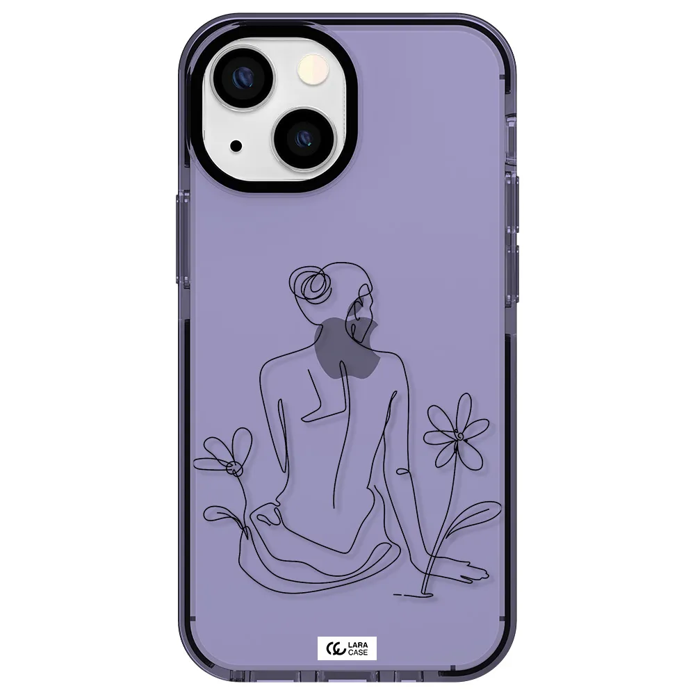 a woman sitting on a flower Apple iPhone 15 impact Lilac Case