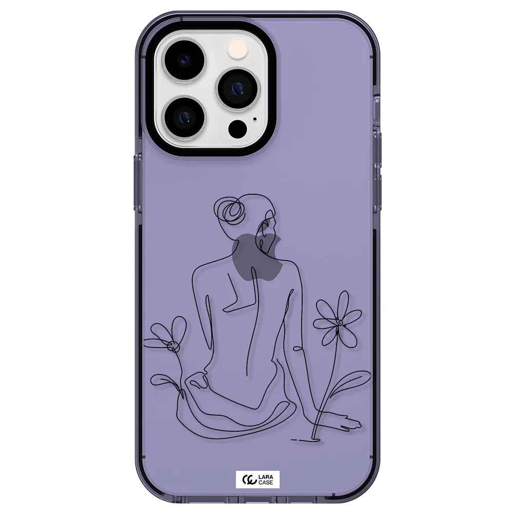 a woman sitting on a flower Apple iPhone 15 Pro Max impact Lilac Case