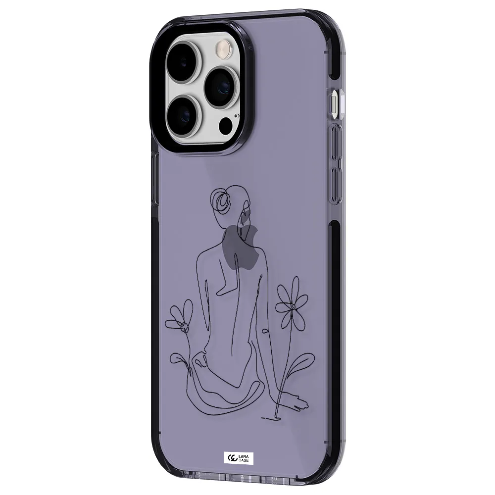 a woman sitting on a flower Apple iPhone 15 Pro Max impact Lilac Case