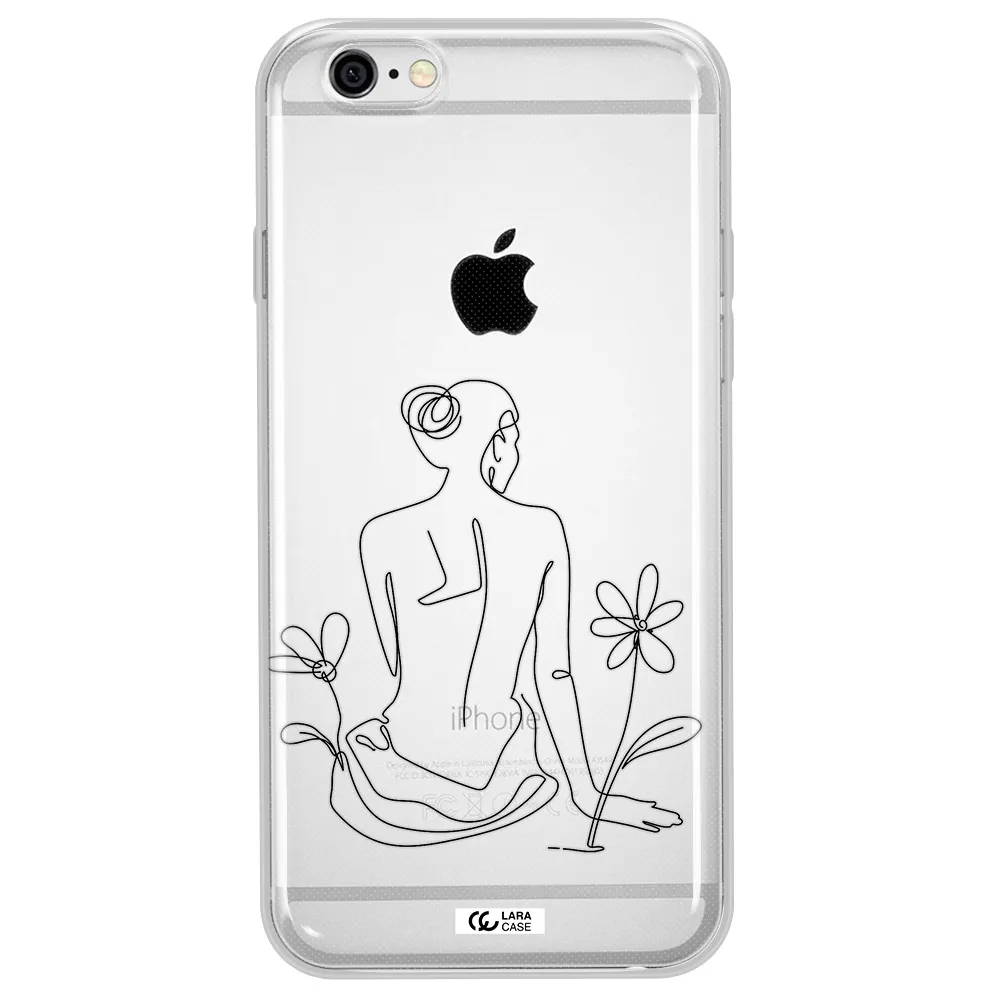 a woman sitting on a flower Apple iPhone 6 Clear TPU Case