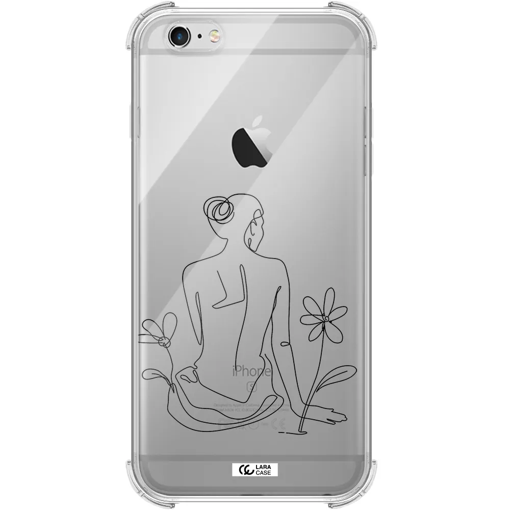 a woman sitting on a flower Apple iPhone 6 plus Clear PC Case