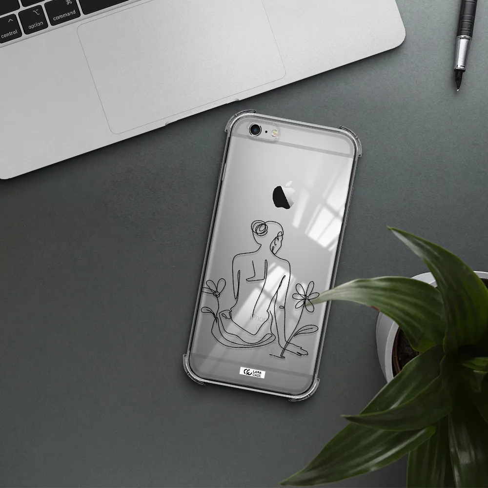 a woman sitting on a flower Apple iPhone 6 plus Clear PC Case