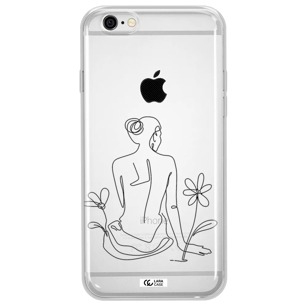 a woman sitting on a flower Apple iPhone 6 plus Clear TPU Case