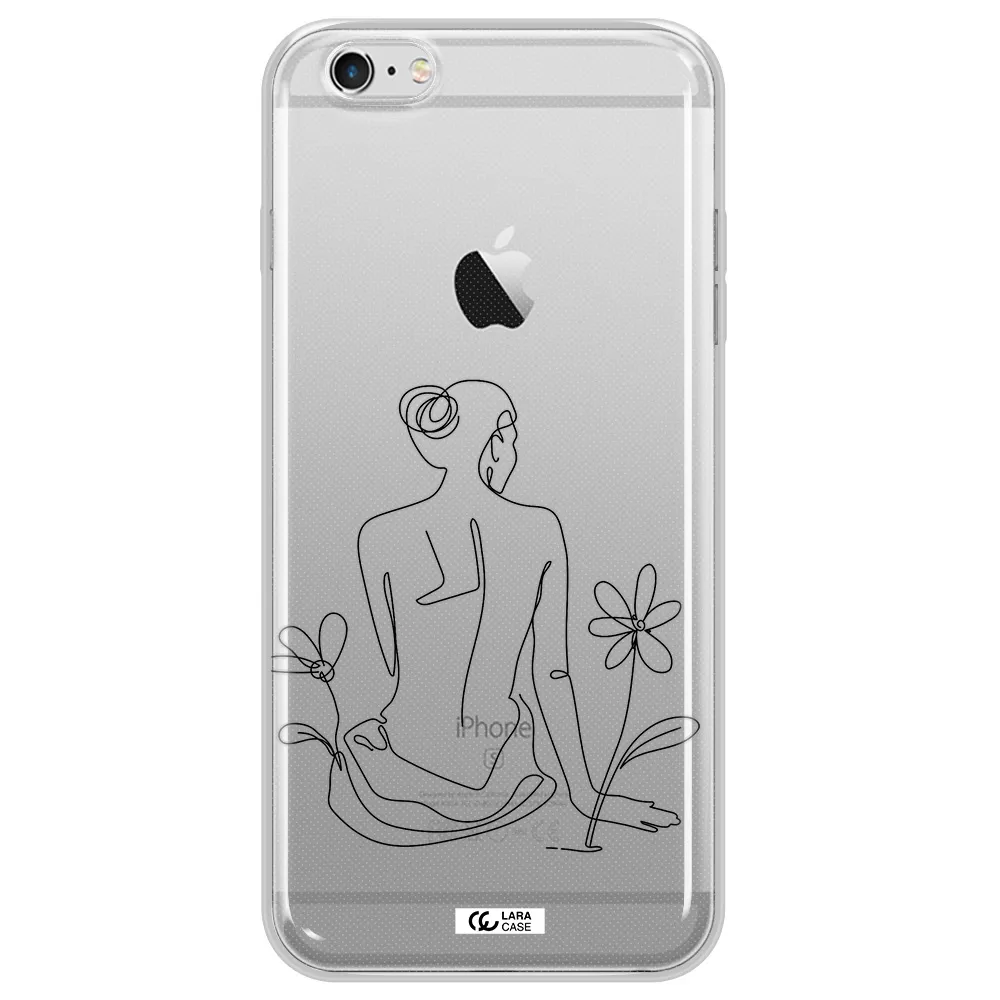 a woman sitting on a flower Apple iPhone 6 s plus Clear TPU Case