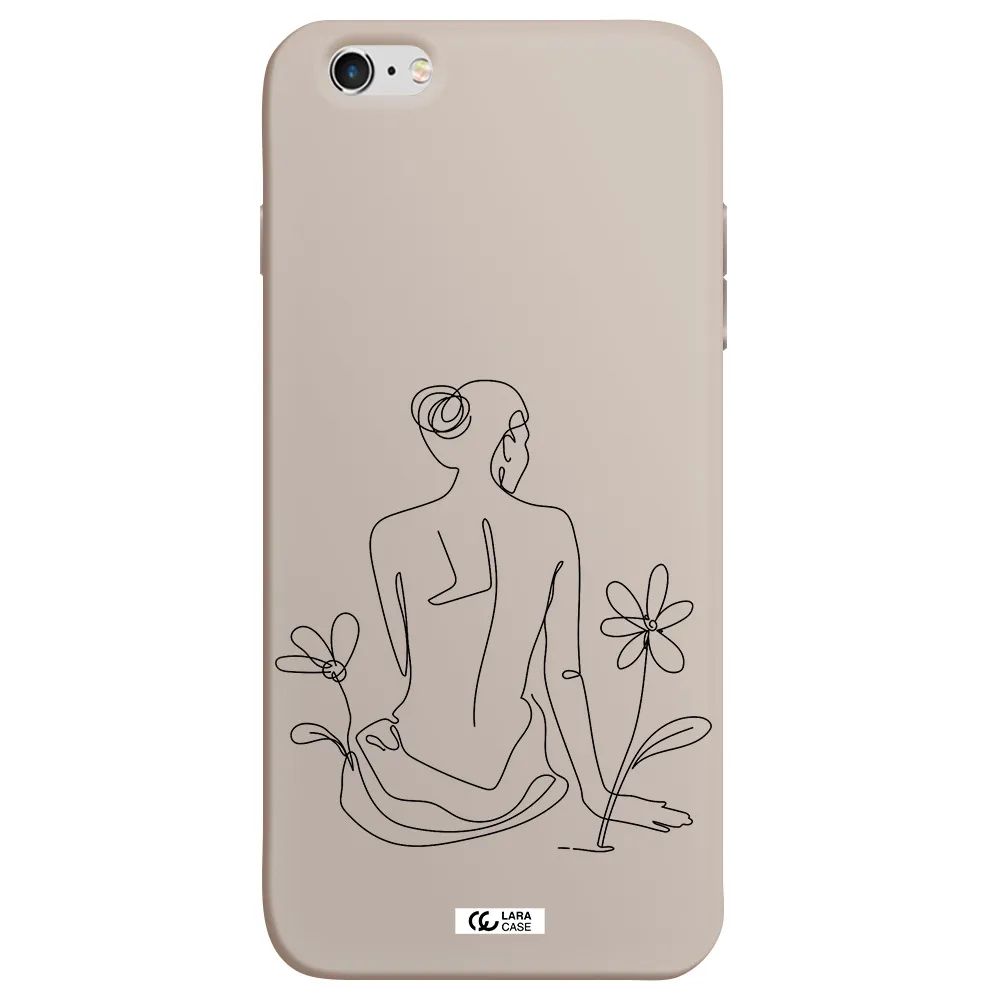 a woman sitting on a flower Apple iPhone 6 s plus Silicone Stone Case