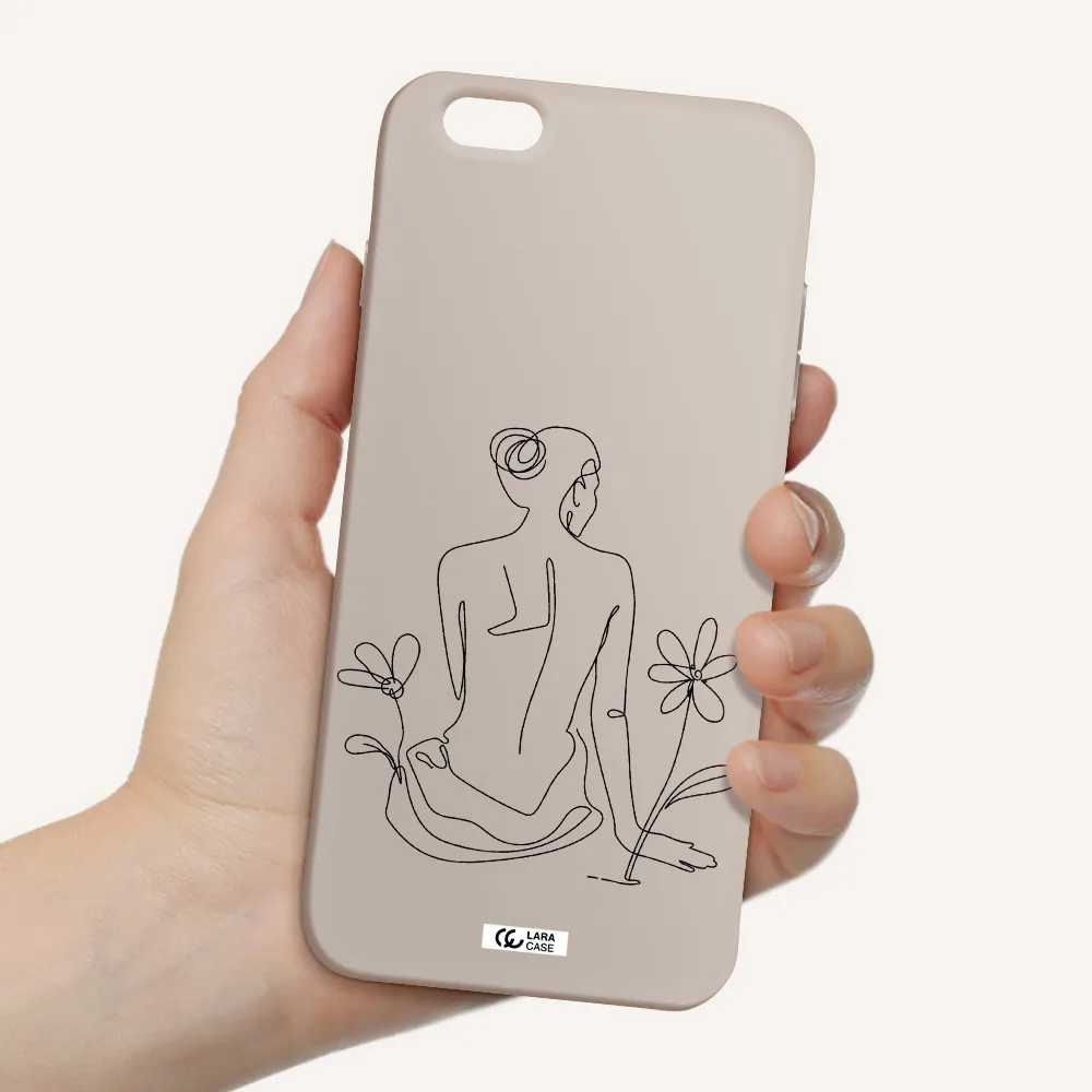 a woman sitting on a flower Apple iPhone 6 s plus Silicone Stone Case