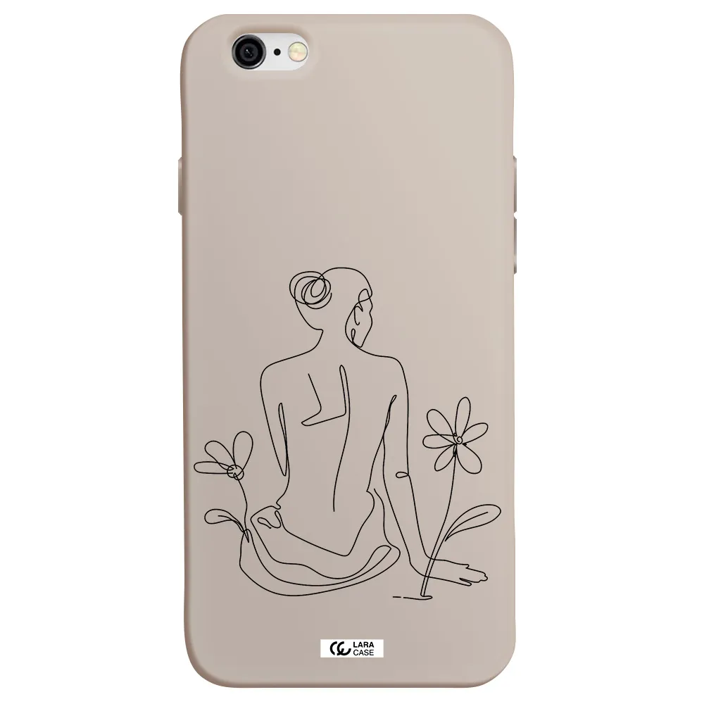 a woman sitting on a flower Apple iPhone 6 Silicone Stone Case