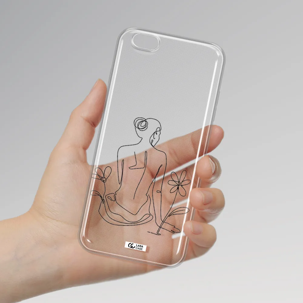 a woman sitting on a flower Apple iPhone 6S Clear TPU Case