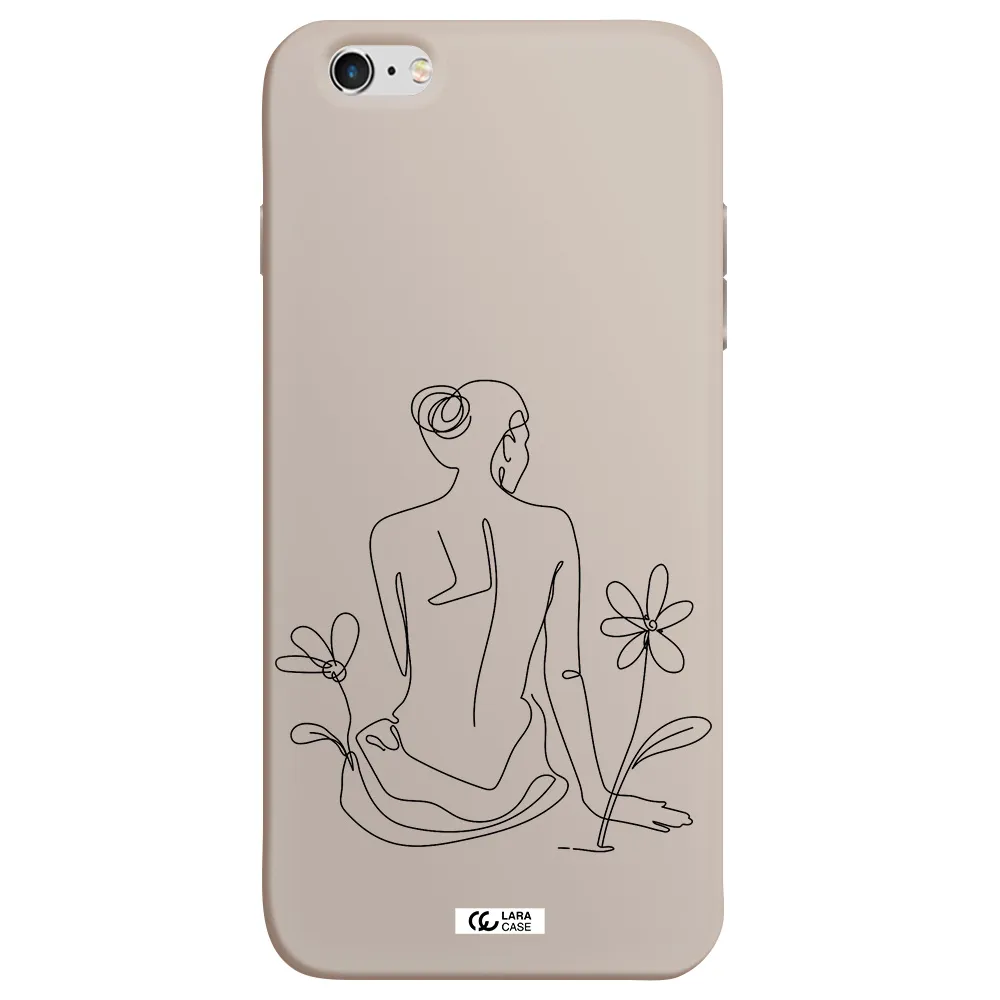 a woman sitting on a flower Apple iPhone 6S Silicone Stone Case