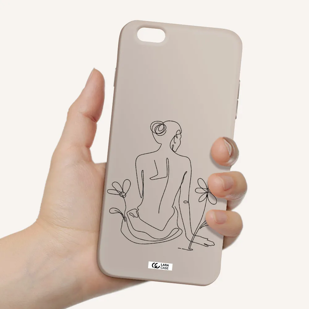 a woman sitting on a flower Apple iPhone 6S Silicone Stone Case