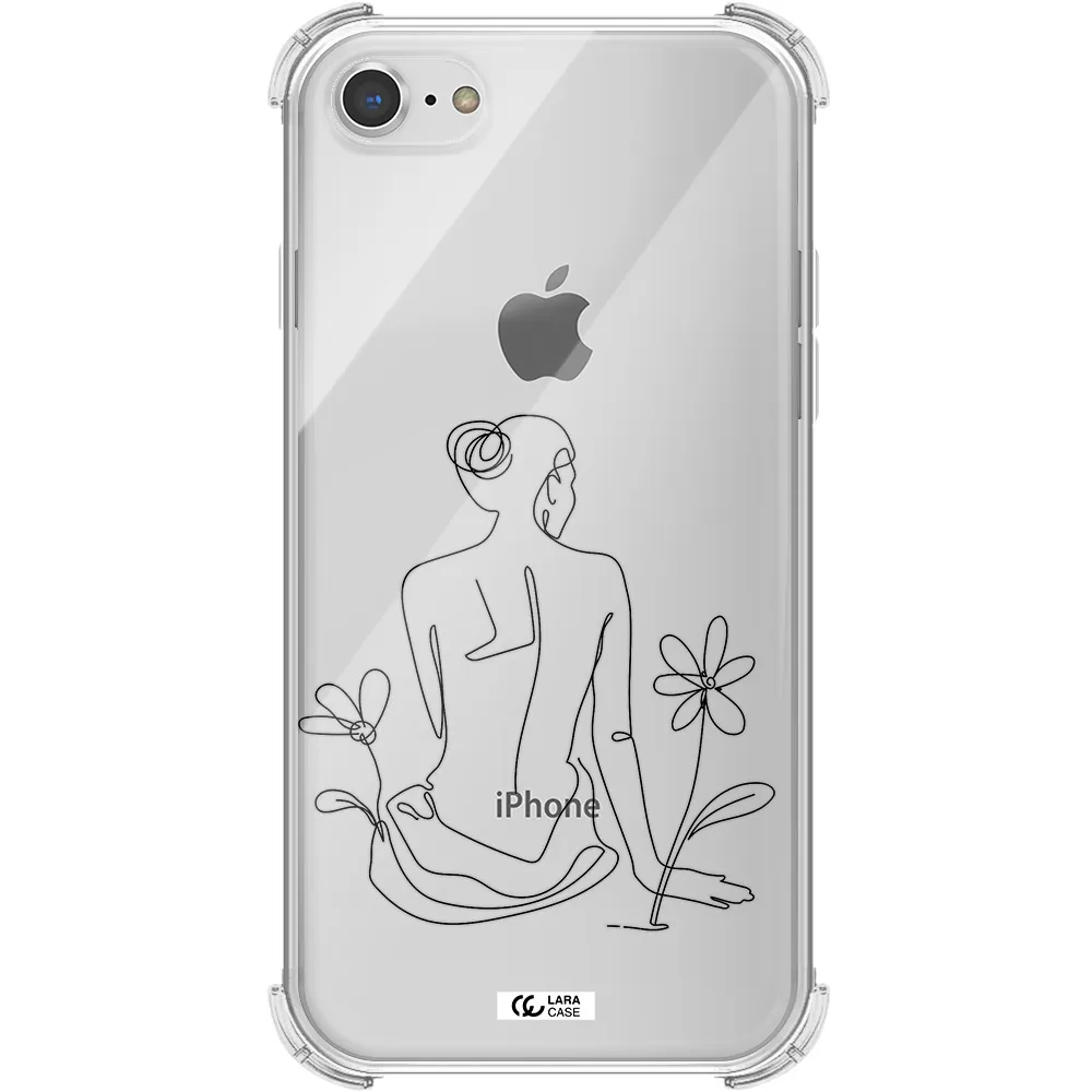a woman sitting on a flower Apple iPhone 7 Clear PC Case