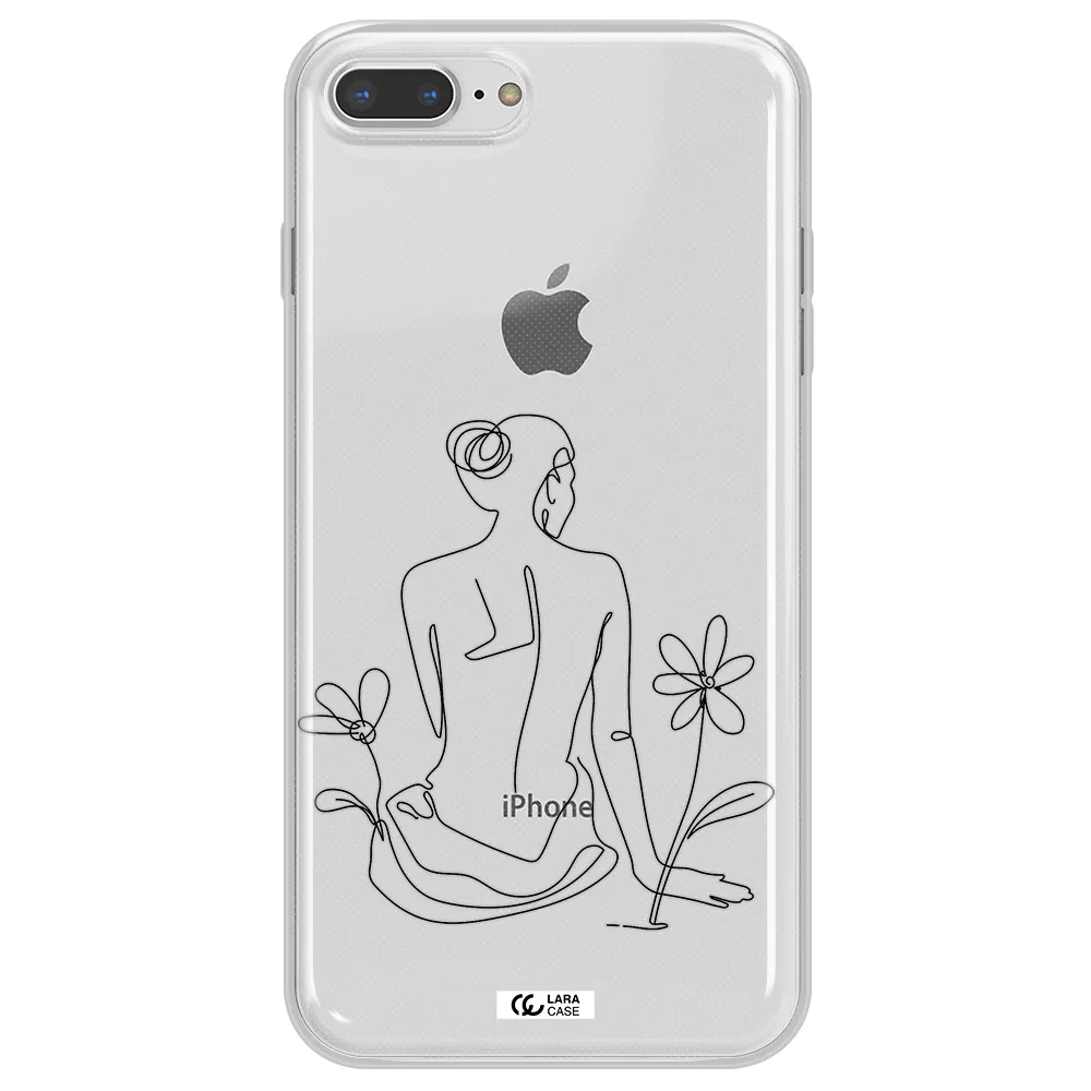 a woman sitting on a flower Apple iPhone 7 plus Clear TPU Case