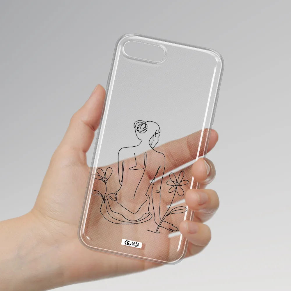 a woman sitting on a flower Apple iPhone 7 plus Clear TPU Case
