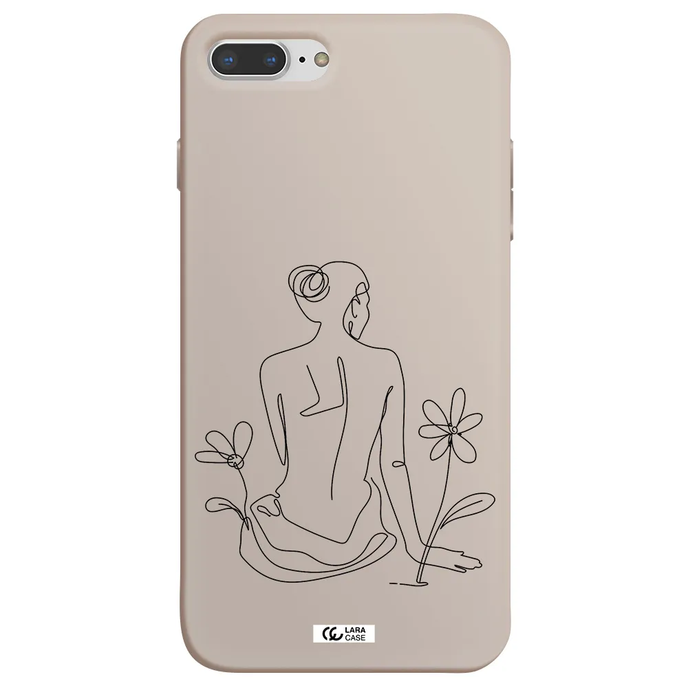 a woman sitting on a flower Apple iPhone 7 plus Silicone Stone Case
