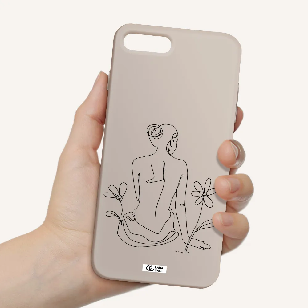 a woman sitting on a flower Apple iPhone 7 plus Silicone Stone Case