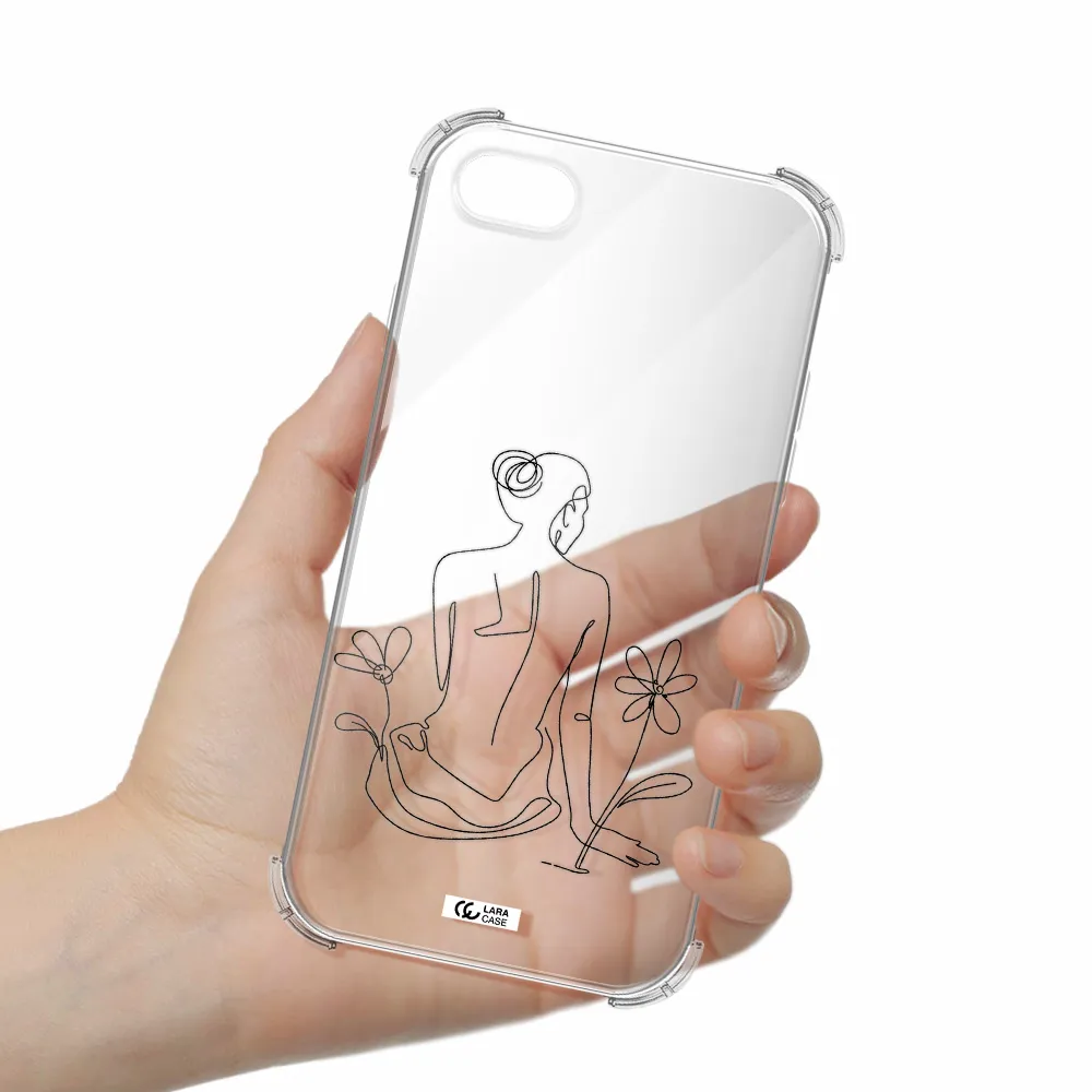 a woman sitting on a flower Apple iPhone 8 Clear PC Case