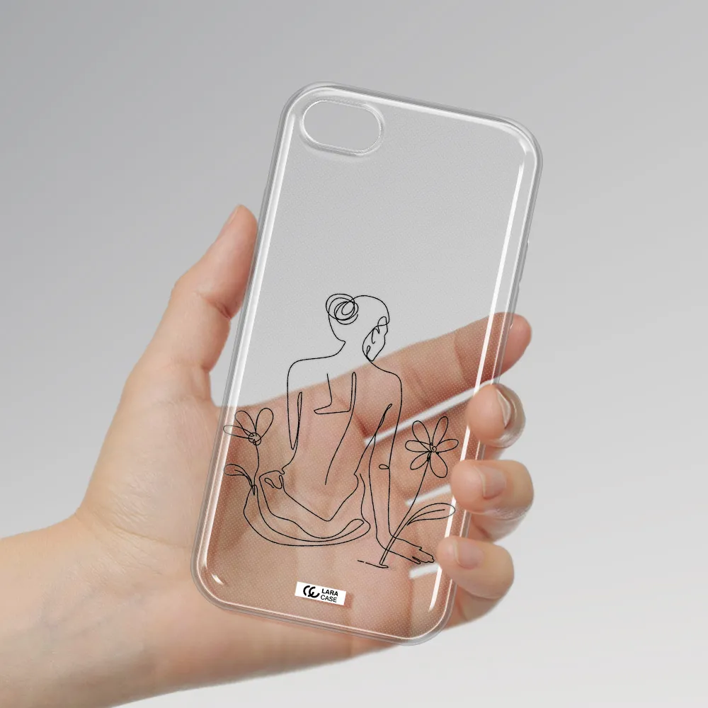 a woman sitting on a flower Apple iPhone 8 Clear TPU Case