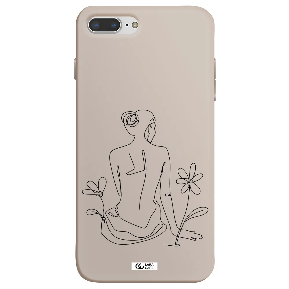 a woman sitting on a flower Apple iPhone 8 plus Silicone Stone Case