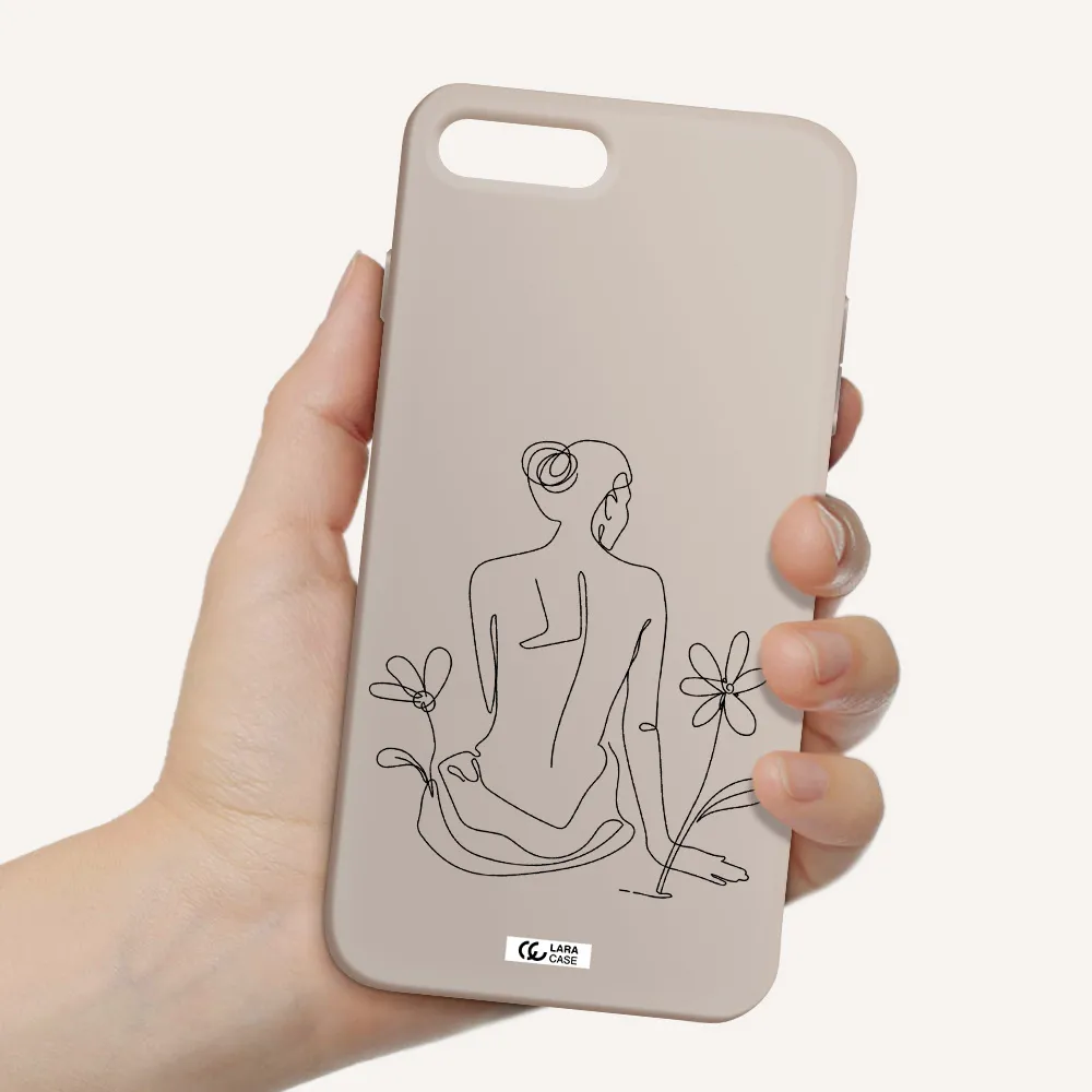 a woman sitting on a flower Apple iPhone 8 plus Silicone Stone Case