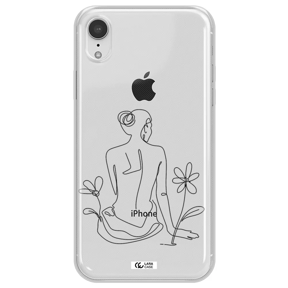 a woman sitting on a flower Apple iPhone XR Clear TPU Case