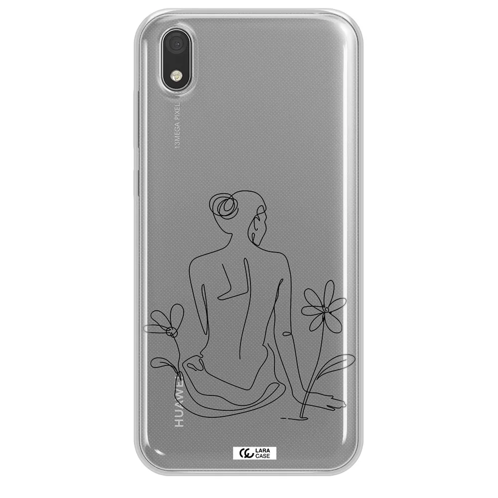a woman sitting on a flower Huawei Honor 8S Clear TPU Case