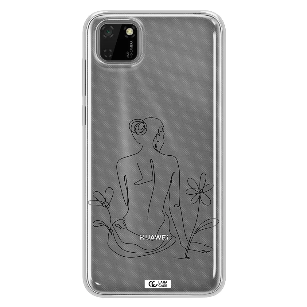a woman sitting on a flower Huawei Honor 9S Clear TPU Case