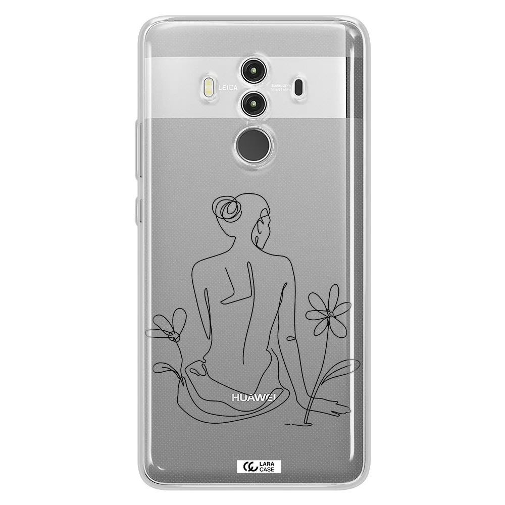 a woman sitting on a flower Huawei Mate 10 Clear TPU Case