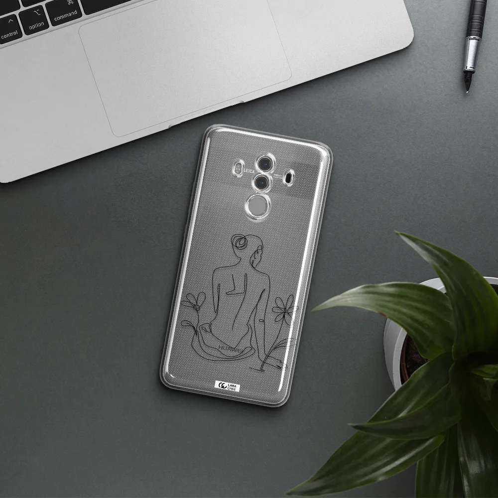 a woman sitting on a flower Huawei Mate 10 Pro Clear TPU Case