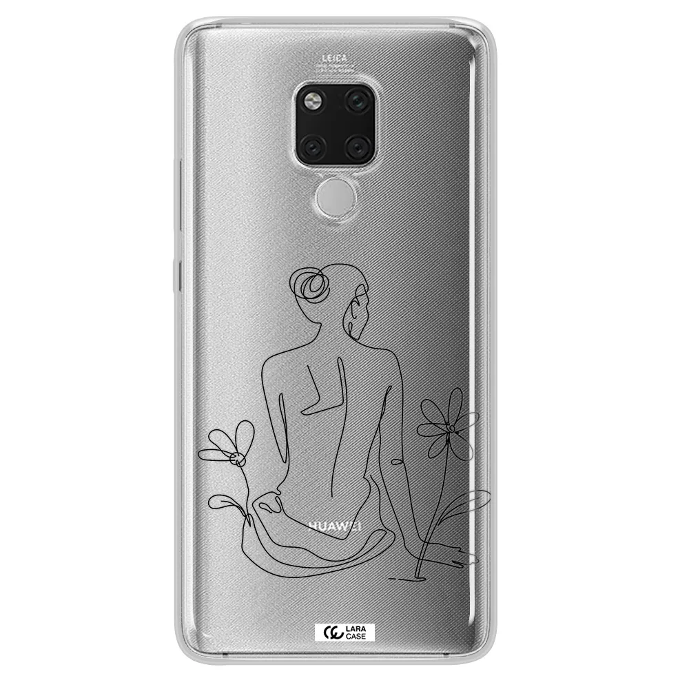 a woman sitting on a flower Huawei Mate 20X Clear TPU Case
