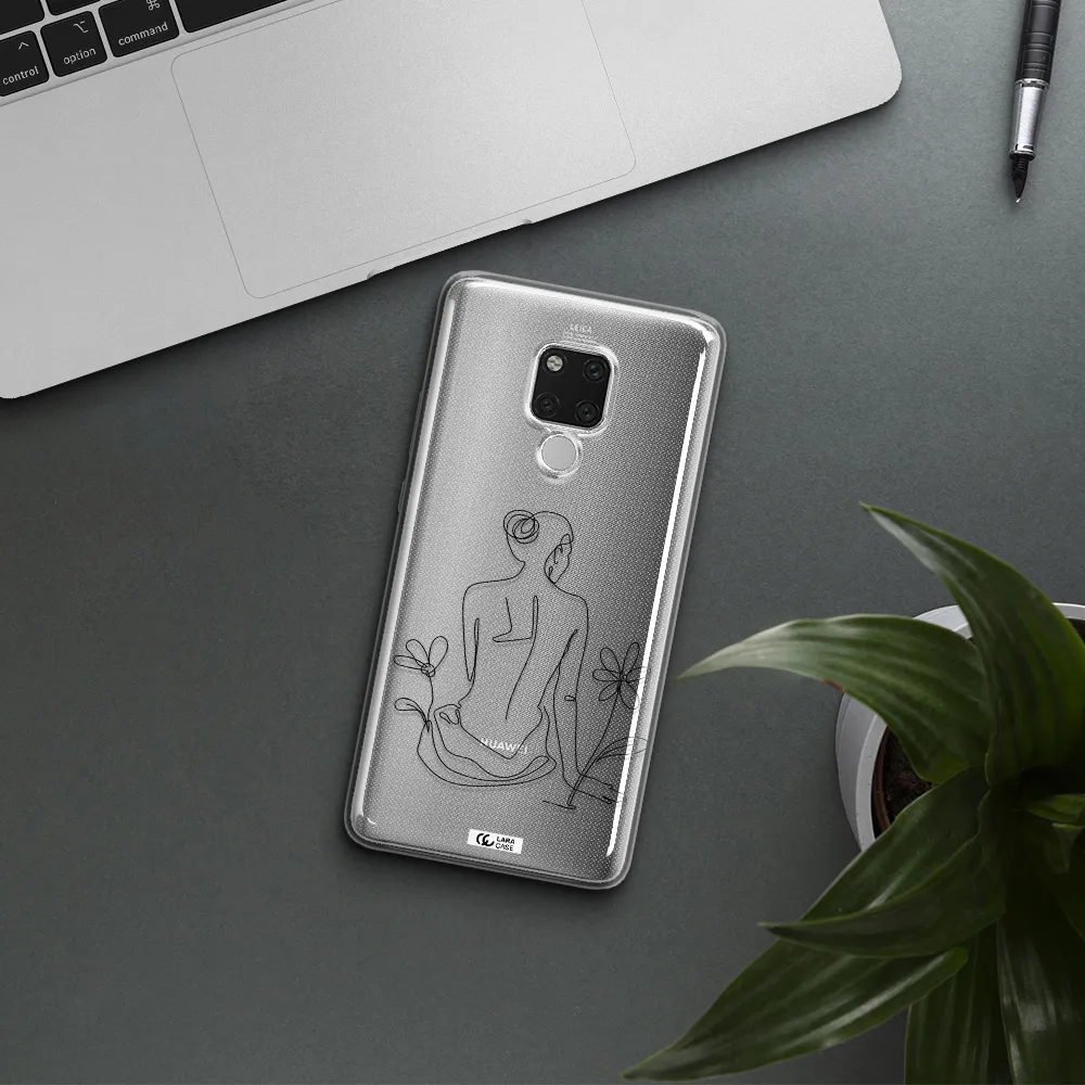 a woman sitting on a flower Huawei Mate 20X Clear TPU Case