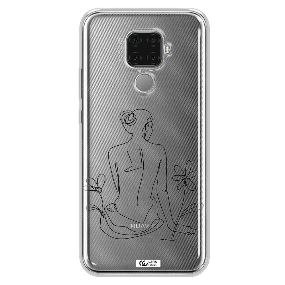 a woman sitting on a flower Huawei Mate 30 Lite Clear TPU Case