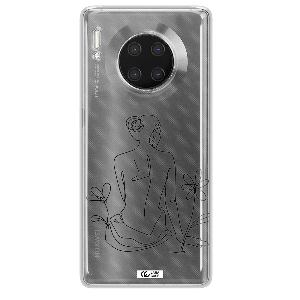 a woman sitting on a flower Huawei Mate 30 Pro Clear TPU Case