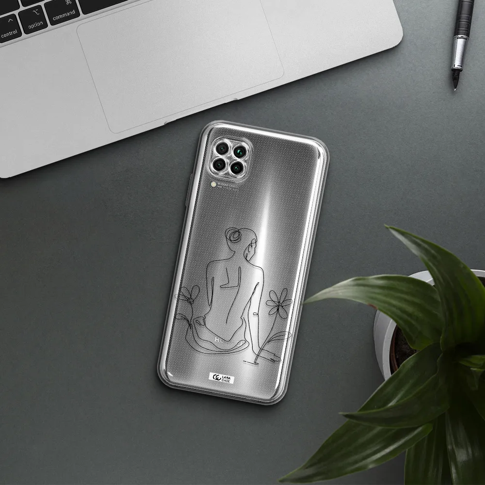 A Woman Sitting On A Flower Huawei Nova 7I Clear Tpu Case