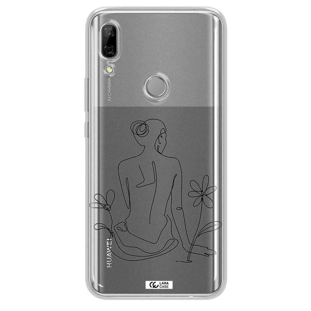 a woman sitting on a flower Huawei P Smart Z Clear TPU Case