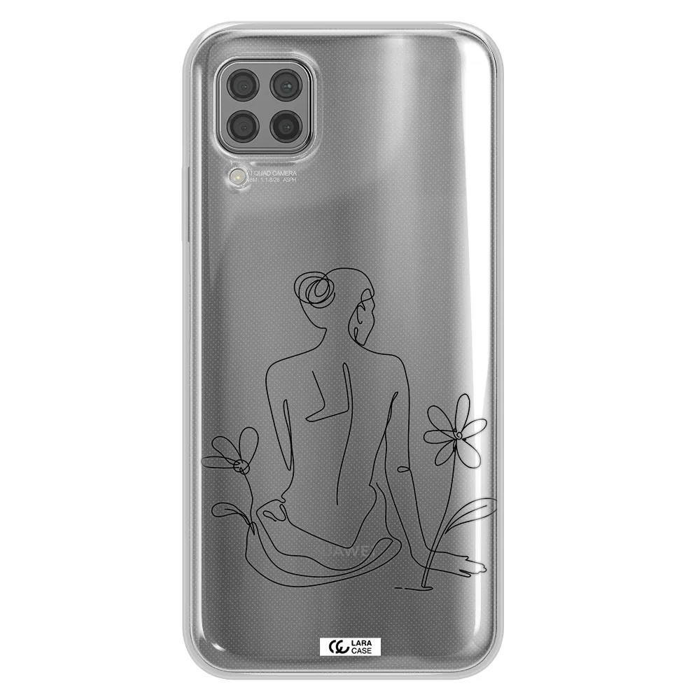 a woman sitting on a flower Huawei P40 Lite Clear TPU Case