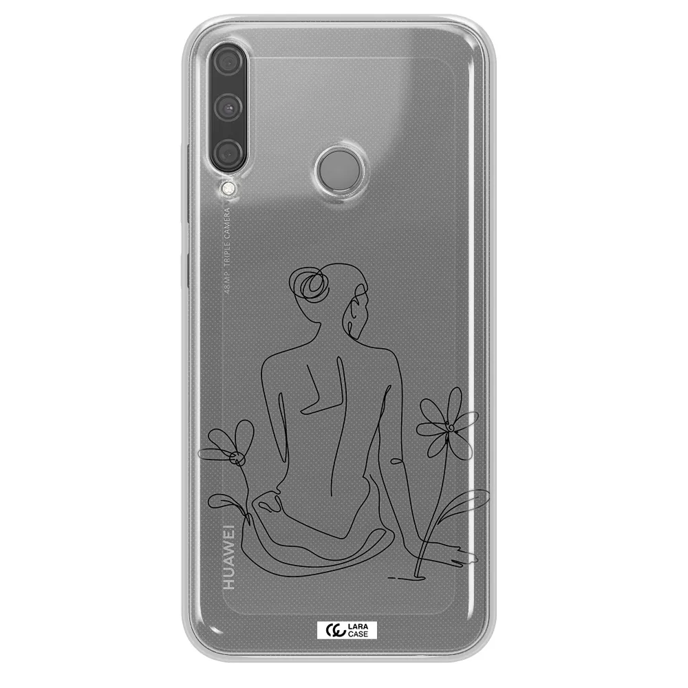 a woman sitting on a flower Huawei P40 Lite E Clear TPU Case