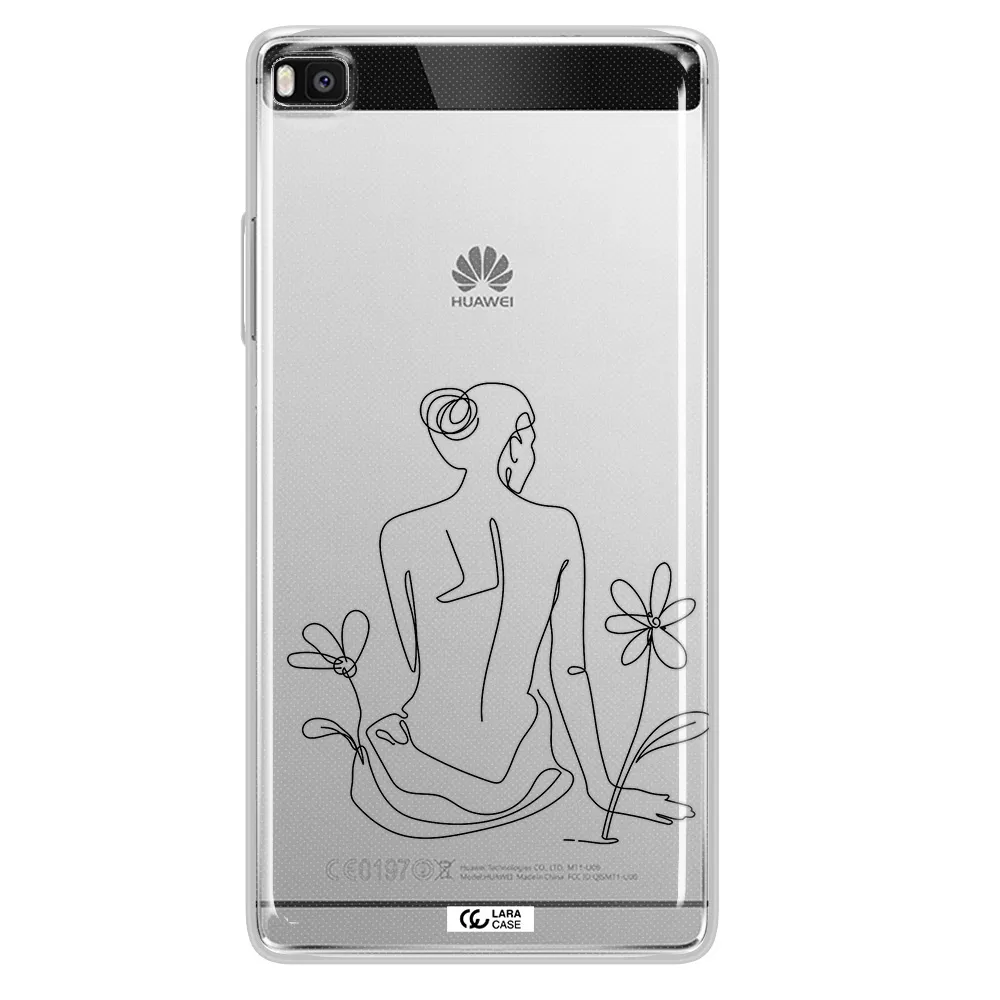 a woman sitting on a flower Huawei P8 Clear TPU Case