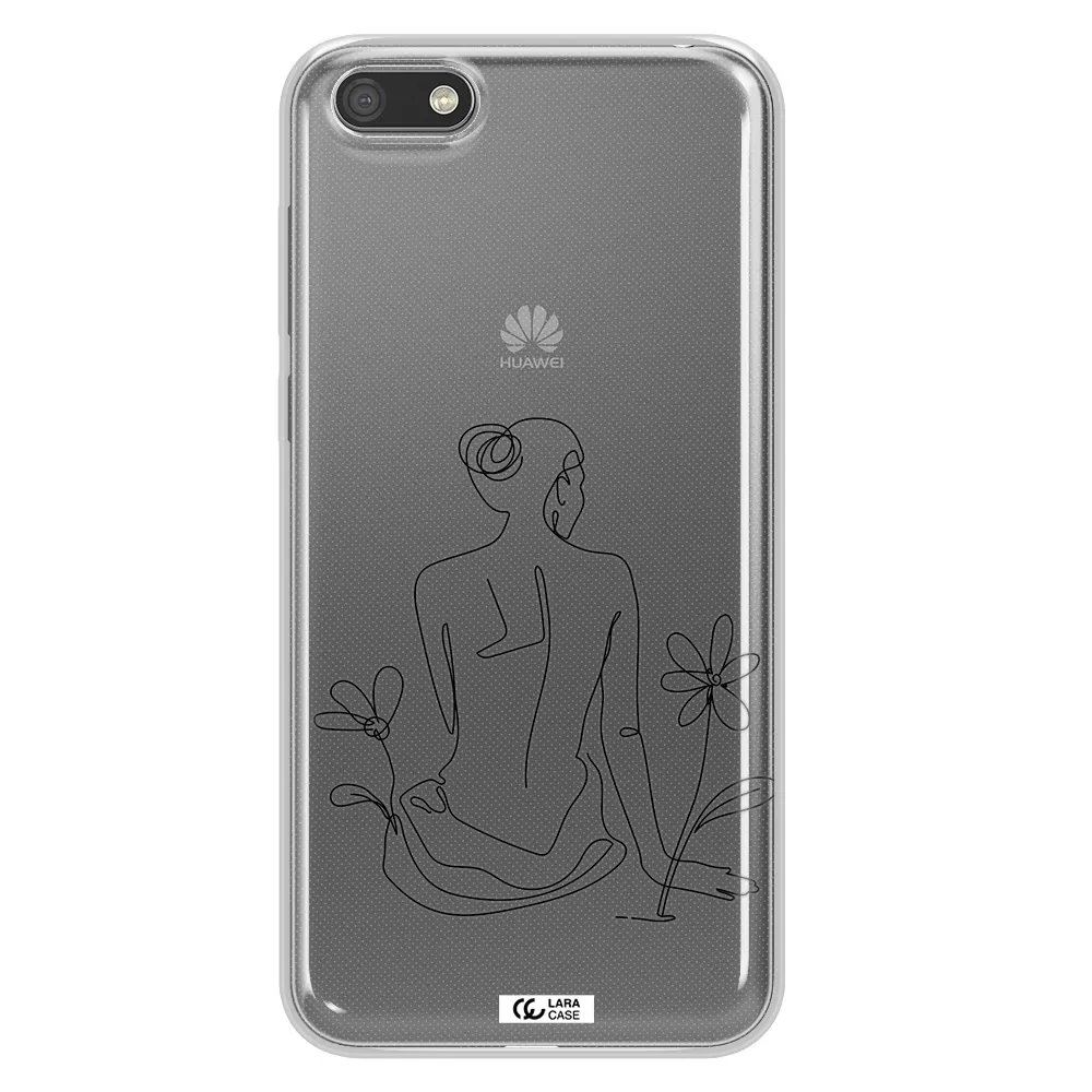 a woman sitting on a flower Huawei Y5 2018 Clear TPU Case