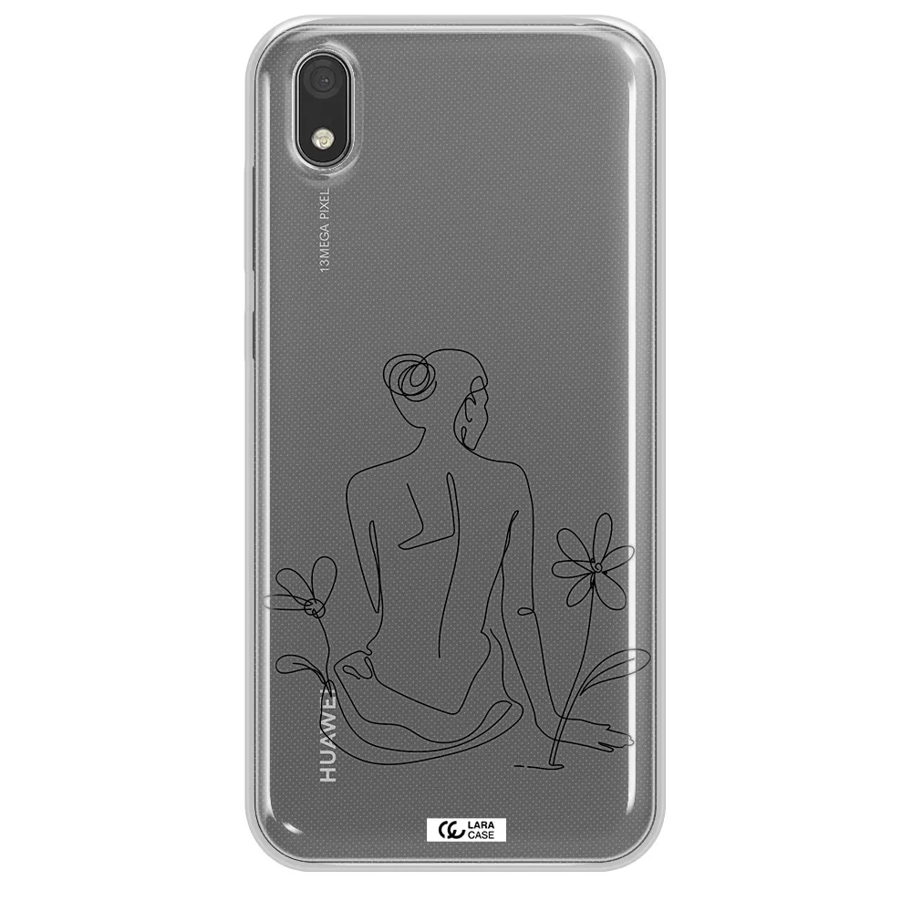 a woman sitting on a flower Huawei Y5 2019 Clear TPU Case