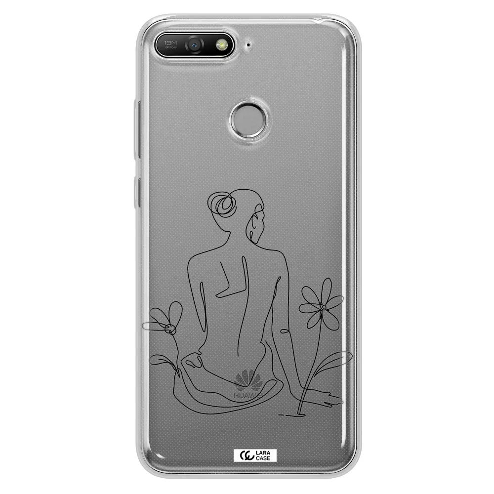 a woman sitting on a flower Huawei Y6 Prime 2018 Clear TPU Case
