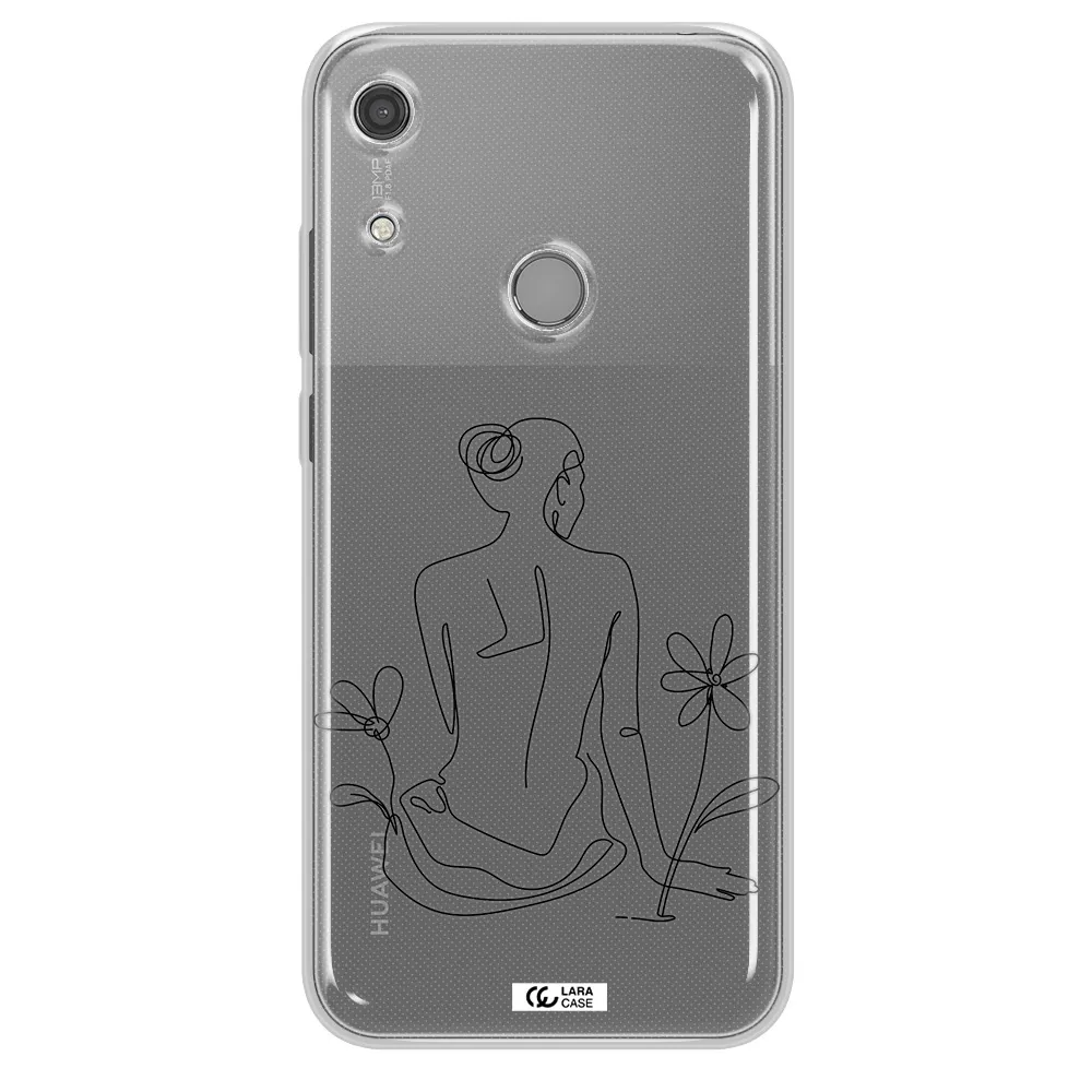 a woman sitting on a flower Huawei Y6S Clear TPU Case